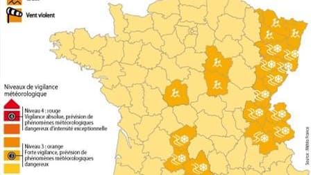 ALERTE MÉTÉO ORANGE DANS UNE VINGTAINE DE DÉPARTEMENTS