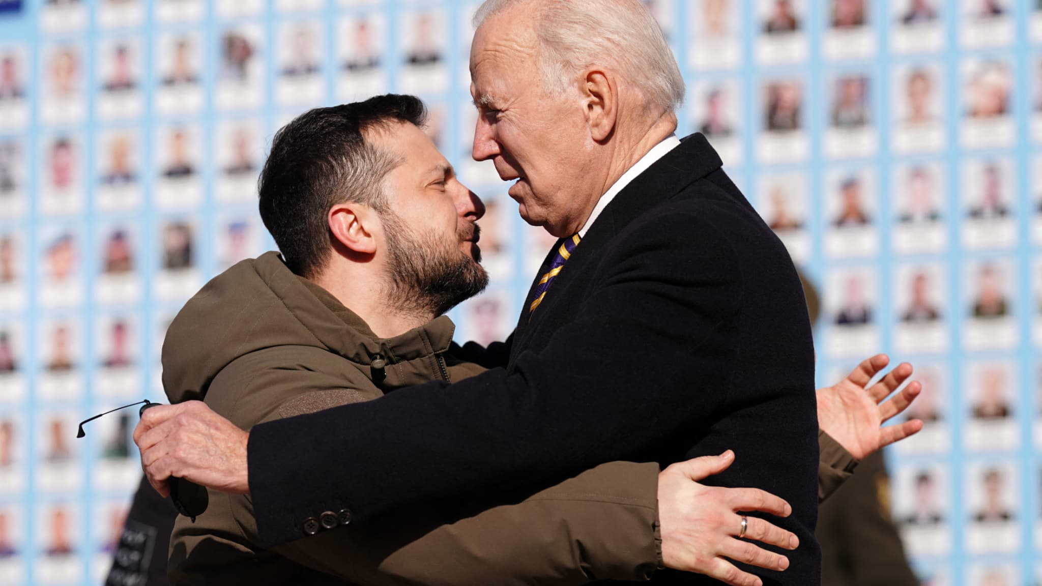 Joe Biden et Volodimir Zelensky le 20 février 2023 à Kiev