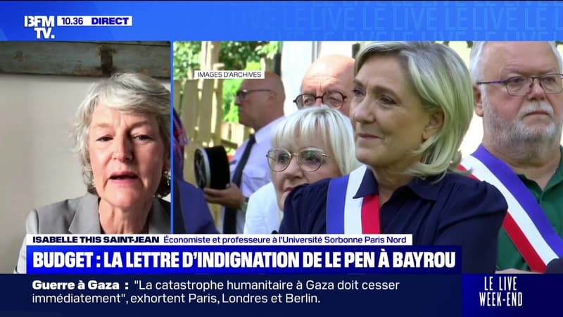 Budget : la lettre d'indignation de Le Pen à Bayrou thumbnail