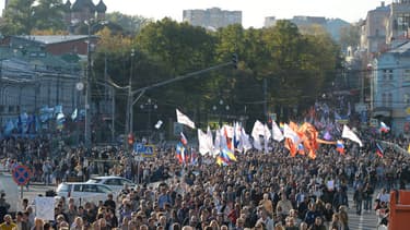 Manifestation à Moscou contre la guerre en Ukraine, dimanche 21 septembre 2014.