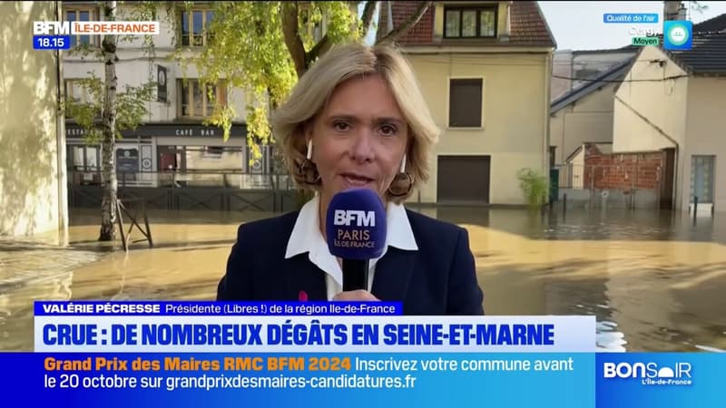 Crues: Valérie Pécresse veut "régionaliser la compétence inondation"