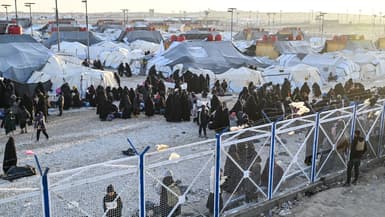 Le camp d'Al-Hol de la province de Hassaké, le 25 janvier 2026 en Syrie.