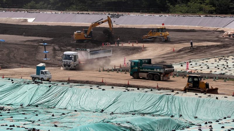 L'usine temporaire de stockage des déchets nucléaires provenant d'Okuma, préfecture de Fukushima, le 27 août 2019