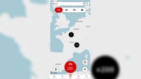 La carte interactive de l'application Velov', les vélos en libre-service dans la métropole de Lyon (Rhône), montrant deux stations en région parisienne fin mai 2025.