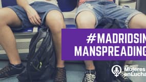 Une campagne contre le manspreading à Madrid, en Espagne