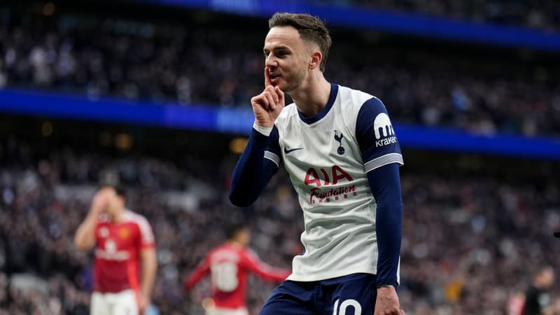 Tottenham-Manchester United: la célébration "chut" de James Maddison pour tacler Roy Keane