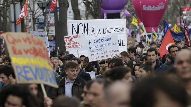 Manifestation contre la loi Travail le 5 avril 2016 à Paris.