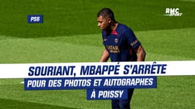 PSG : Souriant, Mbappé s'arrête pour des photos et autographes à Poissy