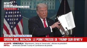 "Ici, nous avons le livre de tout ce que nous avons accompli": Donald Trump présente les victoires de sa politique en conférence de presse