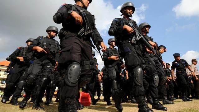 La police indonésienne à Bali, en octobre 2012