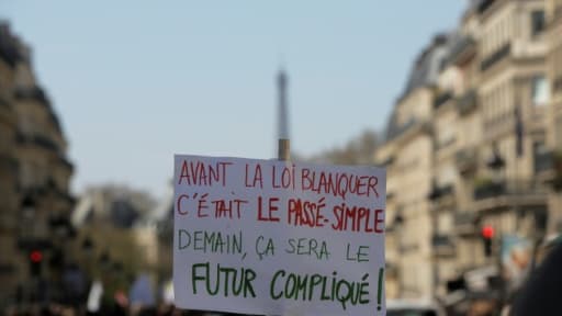 Des enseignants manifestent contre la loi du ministre de l'Education nationale Jean-Michel Blanquer "pour une école de la confiance", le 30 mars 2019 à Paris