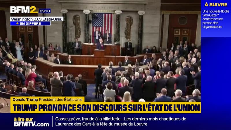 "En un an, nous avons sorti 2,4 millions d'Américains, un record, du système de bons alimentaires", a affirmé Donald Trump