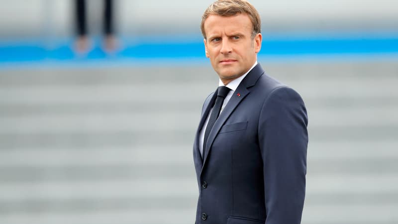Le président de la République Emmanuel Macron sur la place de la Concorde à Paris lors de la cérémonie du 14 juillet 2020.