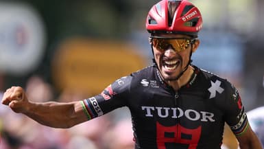 Le coureur français de la Tudor, Julian Alaphilippe, pense avoir gagné la 15e étape du Tour de France, 20 juillet 2025
