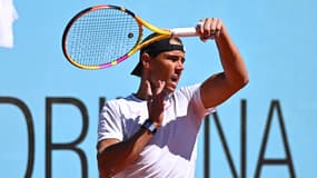 Rafael Nadal à l'entraînement, le 24 avril 2024