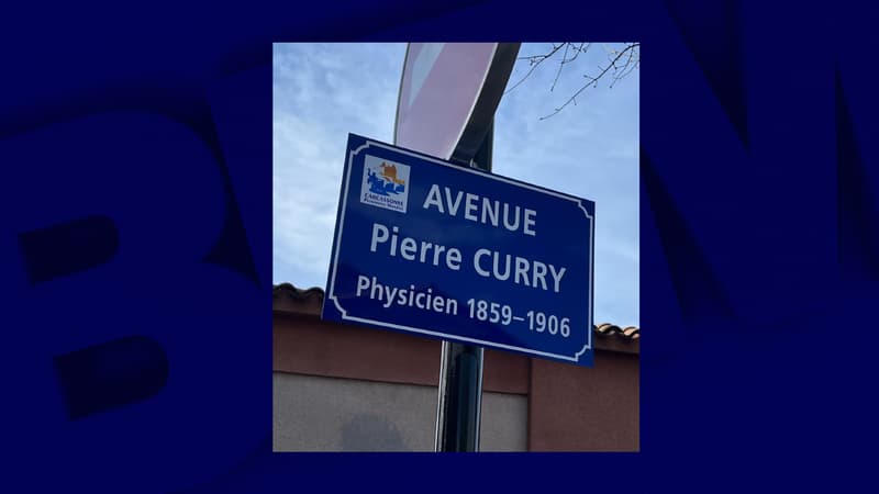 Une plaque "Avenue Pierre Curry" installée par erreur à Carcassonne, dans l'Aude, cliché publié le 24 février 2024