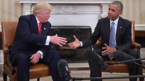 Donald Trump et Barack Obama réunis dans le Bureau ovale.