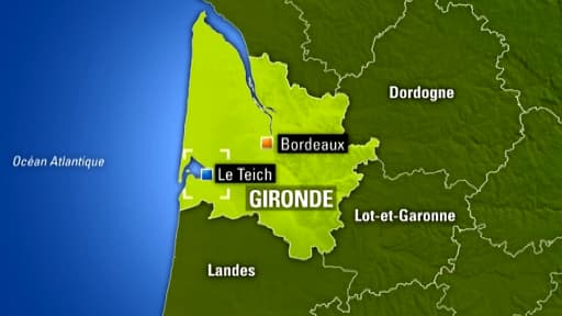 Localisation de la commune du Teich, en Gironde, où s'est produit l'accident.