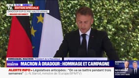 "Nous nous rappellerons d'Oradour, toujours", souligne Emmanuel Macron