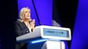 Marine Le Pen, canidate RN à la présidentielle, en meeting à Saint-Martin-Lacaussade (Gironde) le 25 mars 2022