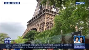 Un homme aperçu escaladant la tour Eiffel, le monument évacué
