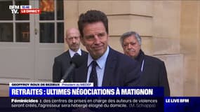  Retraites: "il faut que les grands principes de la réforme soient annoncés le plus tôt possible" (Geoffroy Roux de Bezieux, Medef)