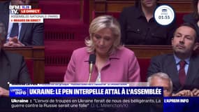 Ukraine: "Il faudrait intervenir alors que nos intérêts ne sont pas en jeu", déplore Marine Le Pen