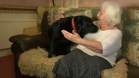 Karin Gibson et son labrador noir, Paddy. 