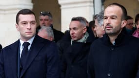 Jordan Bardella et Manuel Bompard le 7 février 2024 à Paris