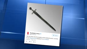 La British Library a demandé de l'aide aux internautes pour déchiffrer l'inscription gravée sur cette épée. 
