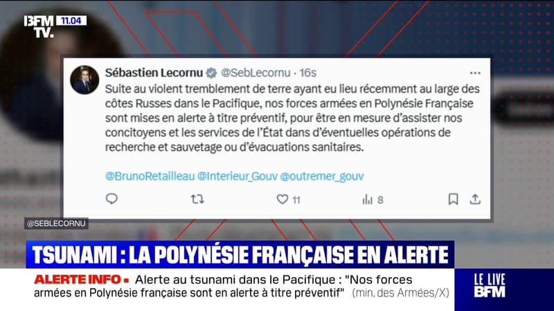 Alerte au tsunami: les forces armées en Polynésie française 