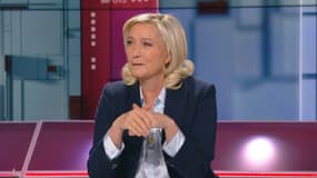 Marine Le Pen, cheffe du Rassemblement National, le 10 octobre 2021 sur BFM Politique