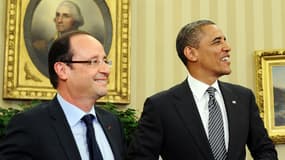 François Hollande et Barack Obama dans le bureau ovale de la Maison blanche à Washington, le 18 mai 2012.