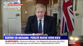 Guerre en Ukraine: Boris Johnson qualifie Vladimir Poutine de "dictateur"