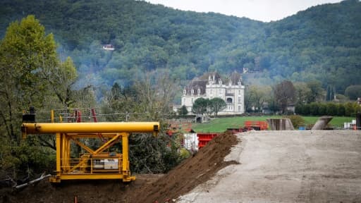 Chantier de la déviation dite de Beynac à Castelnaud-la-Chapelle, en novembre 2018