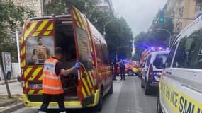 Les camions de secours stationnés sur le boulevard Gambetta à Nice ce vendredi 12 juillet