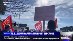 Au lendemain du recours au 49.3, les blocages se multiplient sur l'ensemble du territoire 