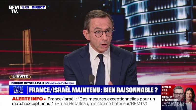 Commerces fermés, périmètre de sécurité: Bruno Retailleau détaille le dispositif mis en place pour le match France-Israël