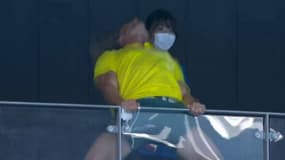 Dean Boxall après le sacre d'Ariarne Titmus sur 400m nage libre à Tokyo