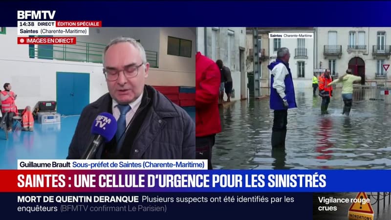 "Actuellement, une trentaine de personnes sont évacuées", explique le sous-préfet de Saintes, après l'ouverture d'une cellule d'urgence pour les sinistrés