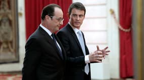 François Hollande et Manuel Valls lors de la conférence de presse du jeudi 5 février