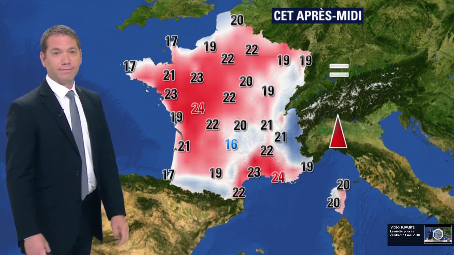 Températures du mercredi 16 mai l'après-midi. Températures du mercredi 16 mai l'après-midi.