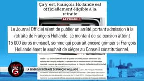 "François Hollande touche une retraite de 15.100 euros nets mensuel"