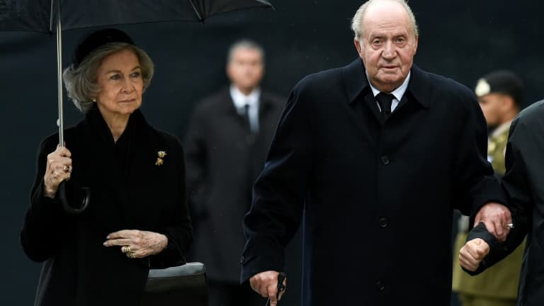 L'ancien roi Juan Carlos et son épouse Sofia le 4 mai 2019 au Luxembourg