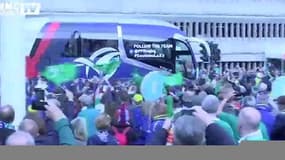 Mondial - France-Irlande : arrivée du bus des Bleus