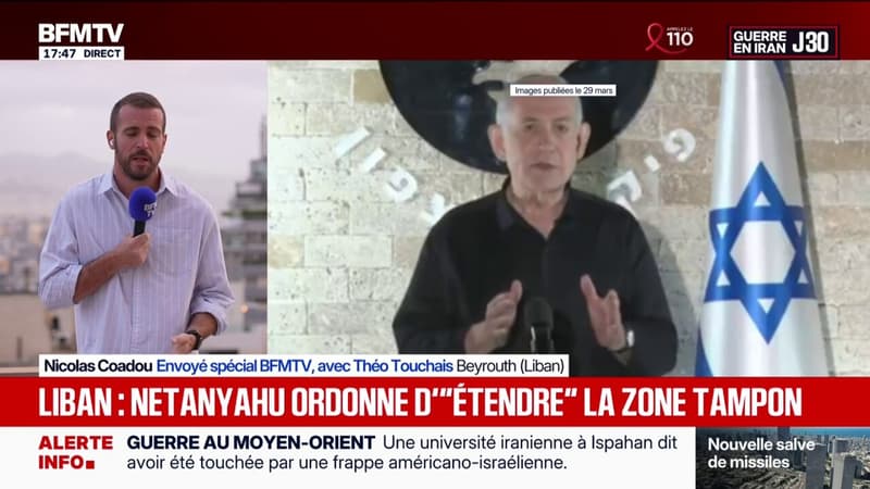 Sud-Liban: Benjamin Netanyahu ordonne à l'armée israélienne d'"étendre" la zone tampon dans la région