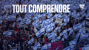 Des manifestants devant le parlement israélien à Jérusalem, dans le cadre des manifestations en cours et des appels à une grève générale contre le projet controversé du gouvernement de droite dure de réformer le système judiciaire, le 27 mars 2023.