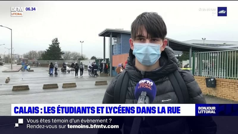 Calais: les étudiants et les lycéens dans la rue