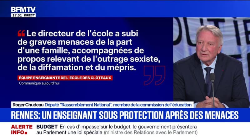 Un père refuse qu'un homme enseigne à sa fille à Rennes: "C'est totalement inadmissible", affirme Roger Chudeau (député RN)