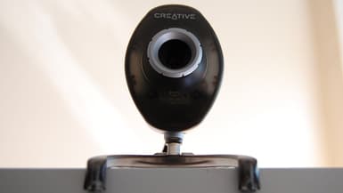 Une webcam sur un ordinateur